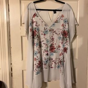 Torrid Floral Semi-Sheer Top